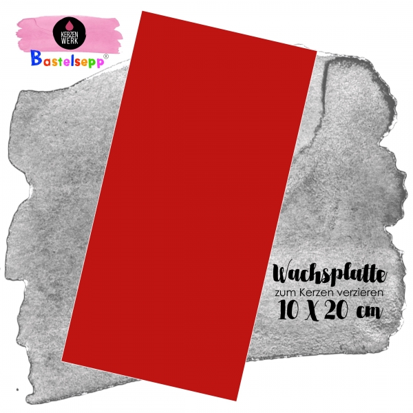 Wachsplatte Karminrot 20 x 10 cm